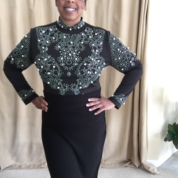 Pearl & Embellished Body Suit 2X - Picture 2 of 16